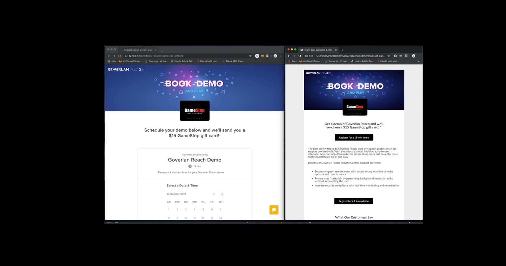 HubSpot email and landing page combo development