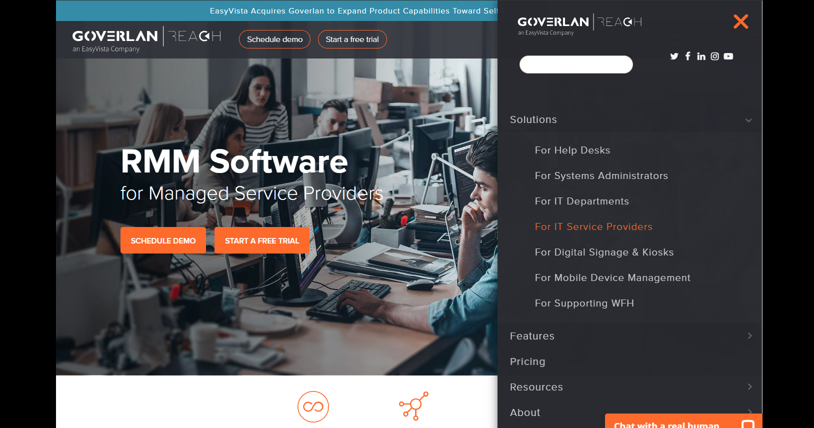Responsive main menu system development
