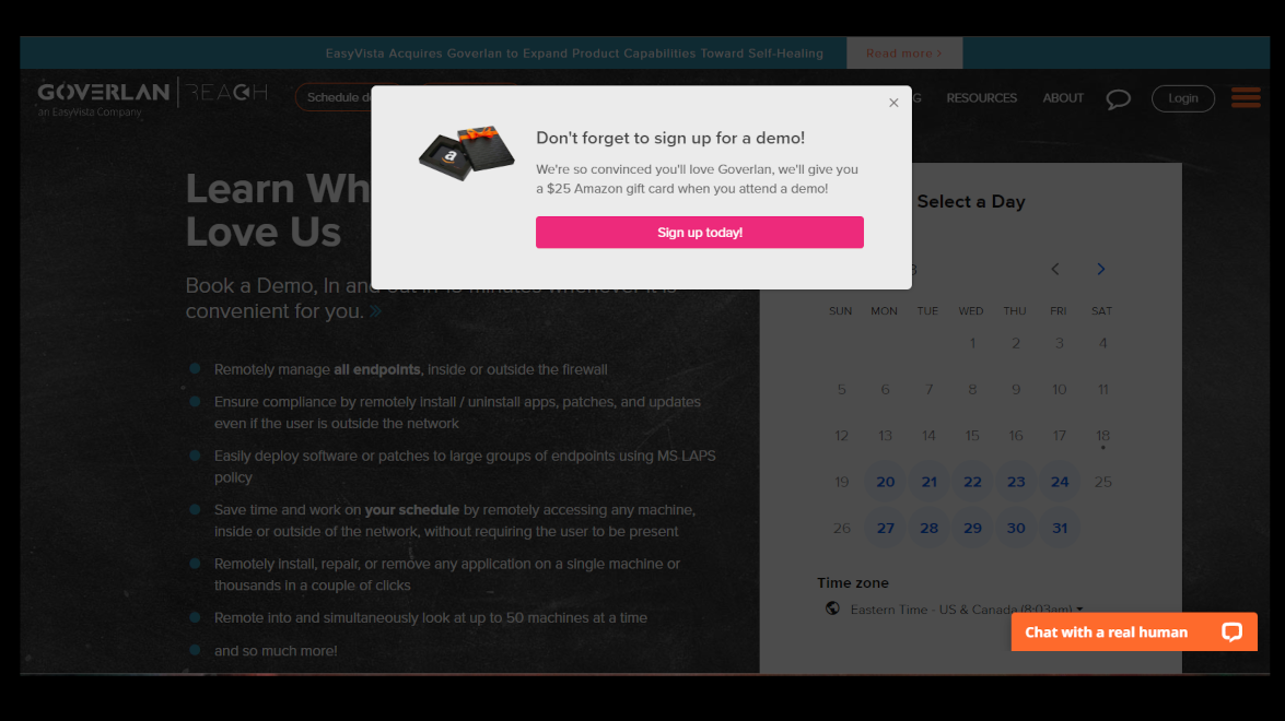 Responsive UTM based personalized web ui modal development 