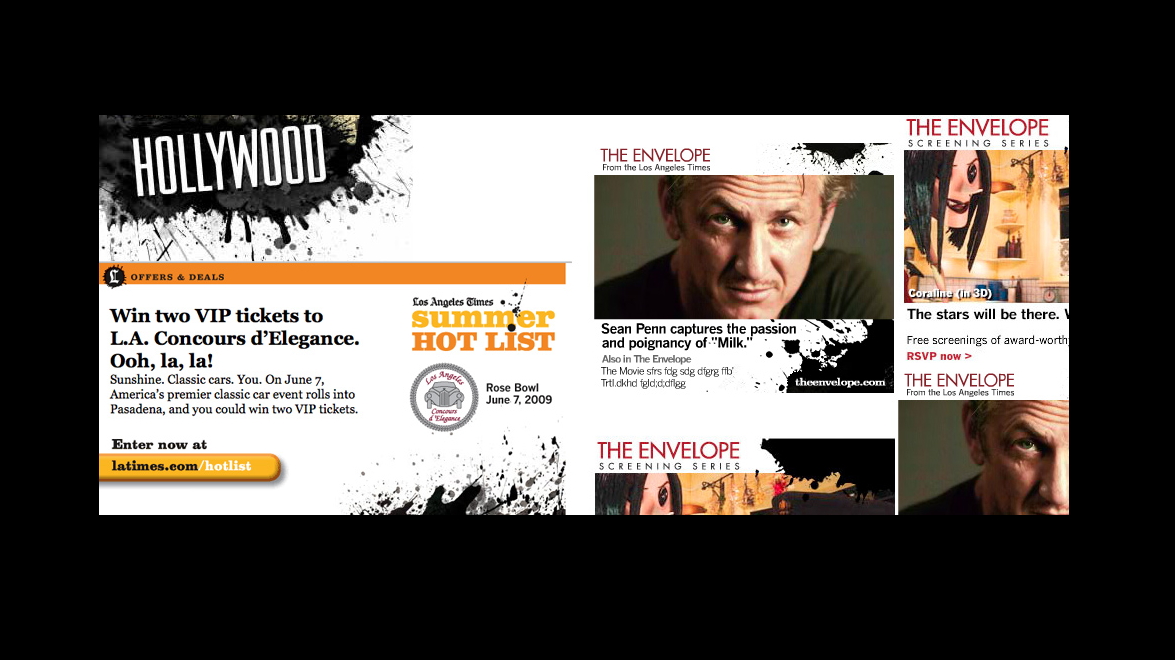 Email and interactive banner development for LATIMES 2009 Ink marketing campaign