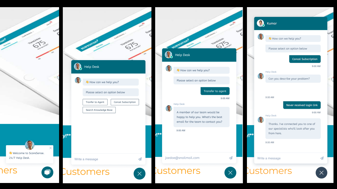 Customer support automated chat design and development
